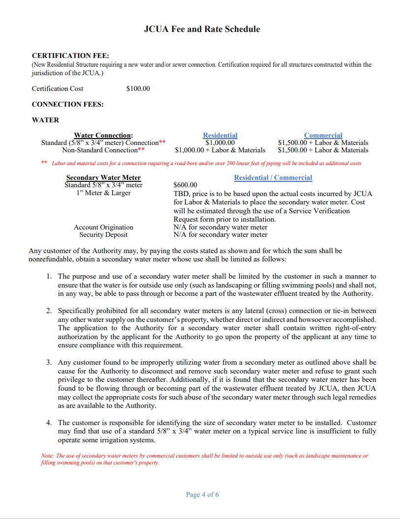 FY -2025 Appendix A Fees and Rates Page 4